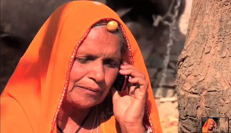Rural Woman Talking on Mobile